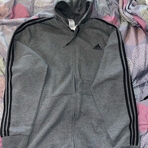 Adidas Charcoal Full-Zip Sweatshirt